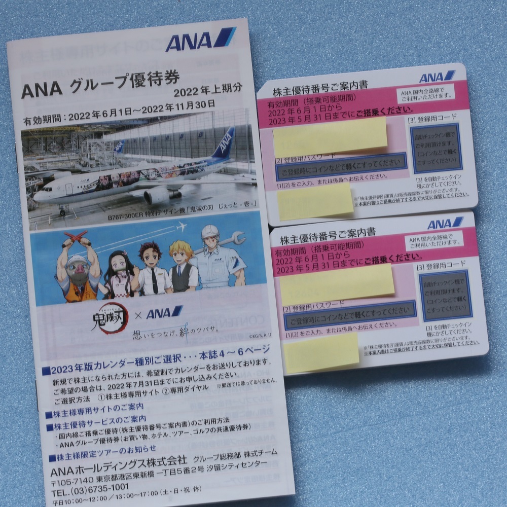 ANA 全日空 株主優待券 2022/6/1～2023/5/31 2枚セット