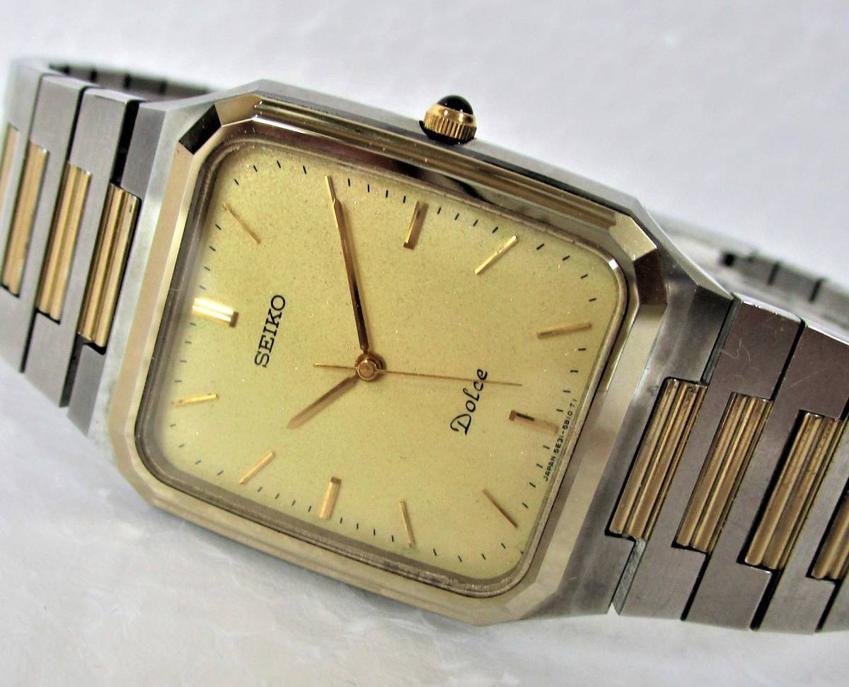 稼働 SEIKO DOLCE 裏記念刻印 超硬型 タングステン クッション 