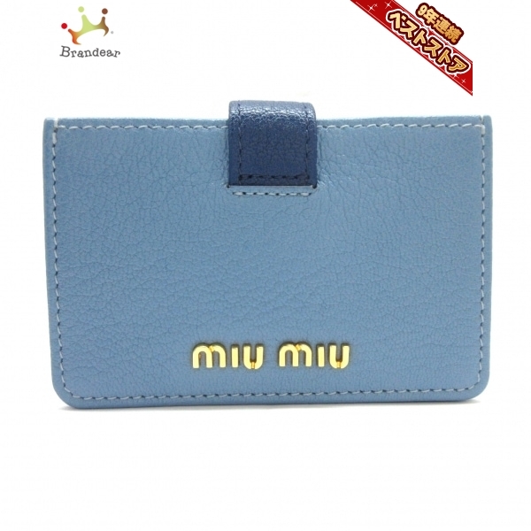 ミュウミュウ miumiu カードケース 5M1280 マドラス レザー ブルー 