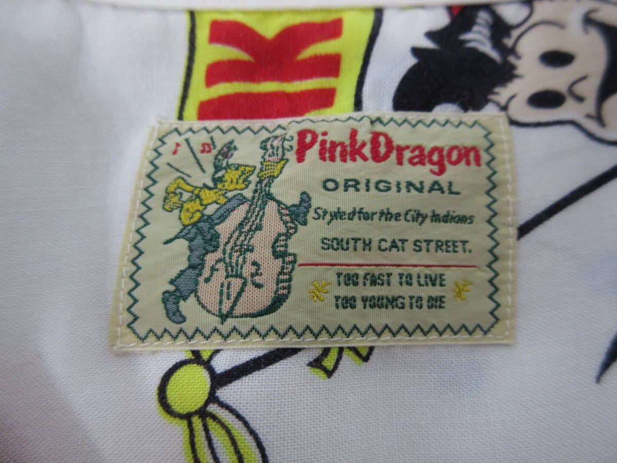 PINK DRAGON ピンクドラゴン オープンカラー レーヨン シャツ 開襟