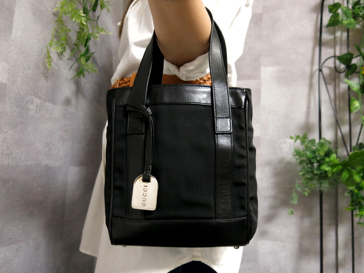 超美品○GUCCI グッチ○GG キャンバス カーフ レザー 本革○トート