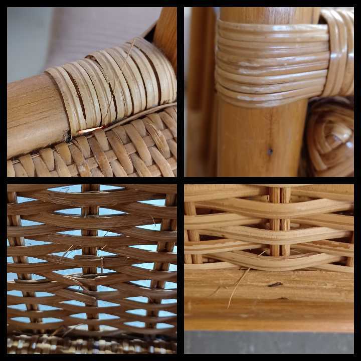 う794〉ラタンチェスト【KOiZUMi】 藤三段 収納box 家具 高さ約80cm 藤