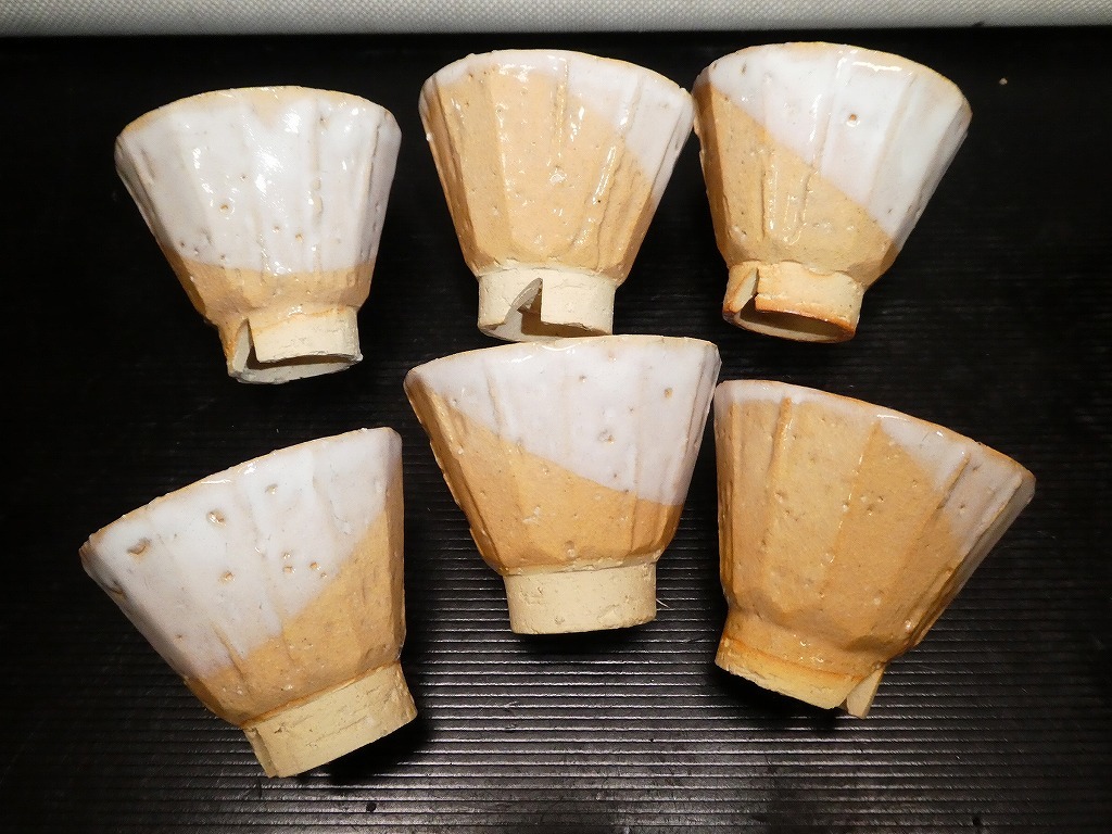 ○萩焼 坂田泥華 煎茶器揃 宝瓶 茶碗6客 湯冷 共箱 煎茶道具 急須 茶器