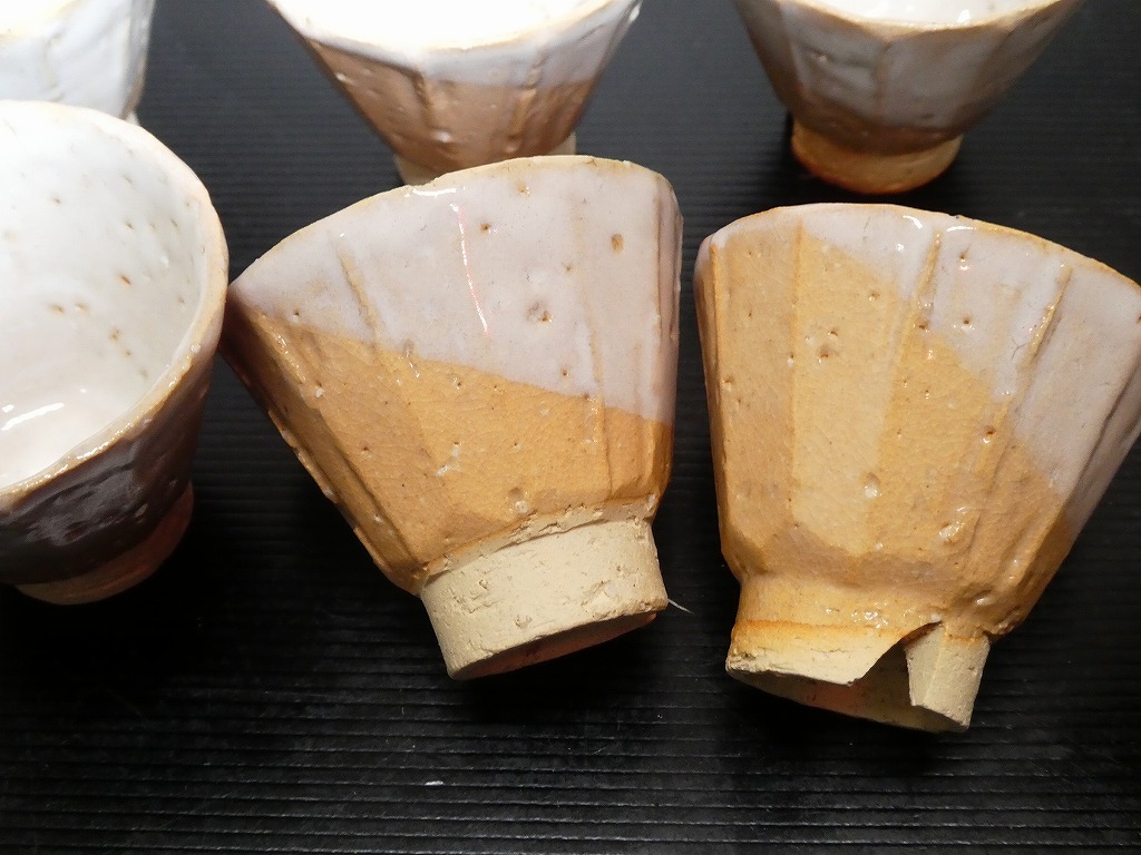 ○萩焼 坂田泥華 煎茶器揃 宝瓶 茶碗6客 湯冷 共箱 煎茶道具 急須 茶器