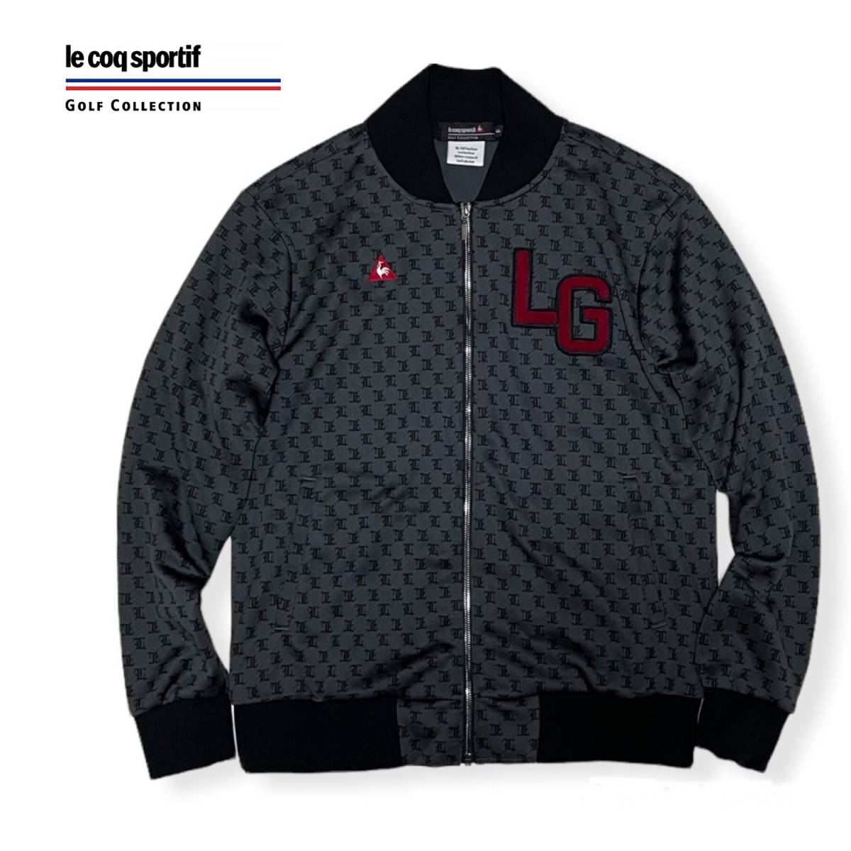 ★美品 le coq sportif ルコック ゴルフ 総柄 ジャージ ジップ ジャケット LLサイズ★