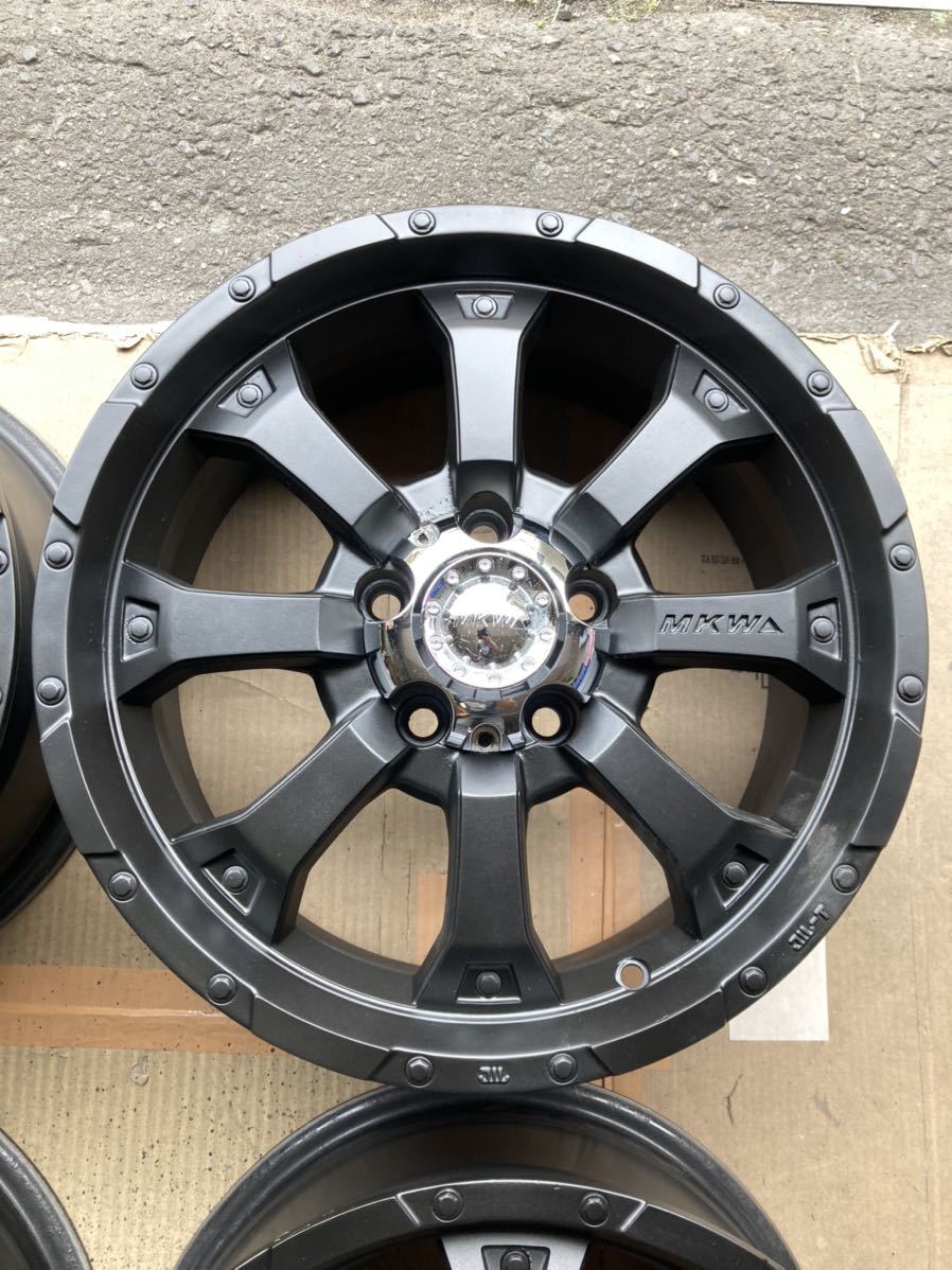 マットブラック MKW 16インチ アルミホイール 4本 MK-46 7J 5穴 114.3