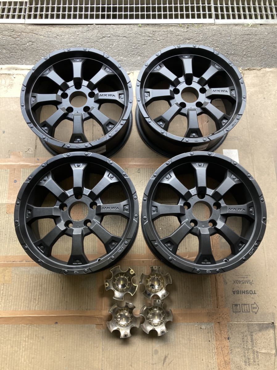 マットブラック MKW 16インチ アルミホイール 4本 MK-46 7J 5穴 114.3