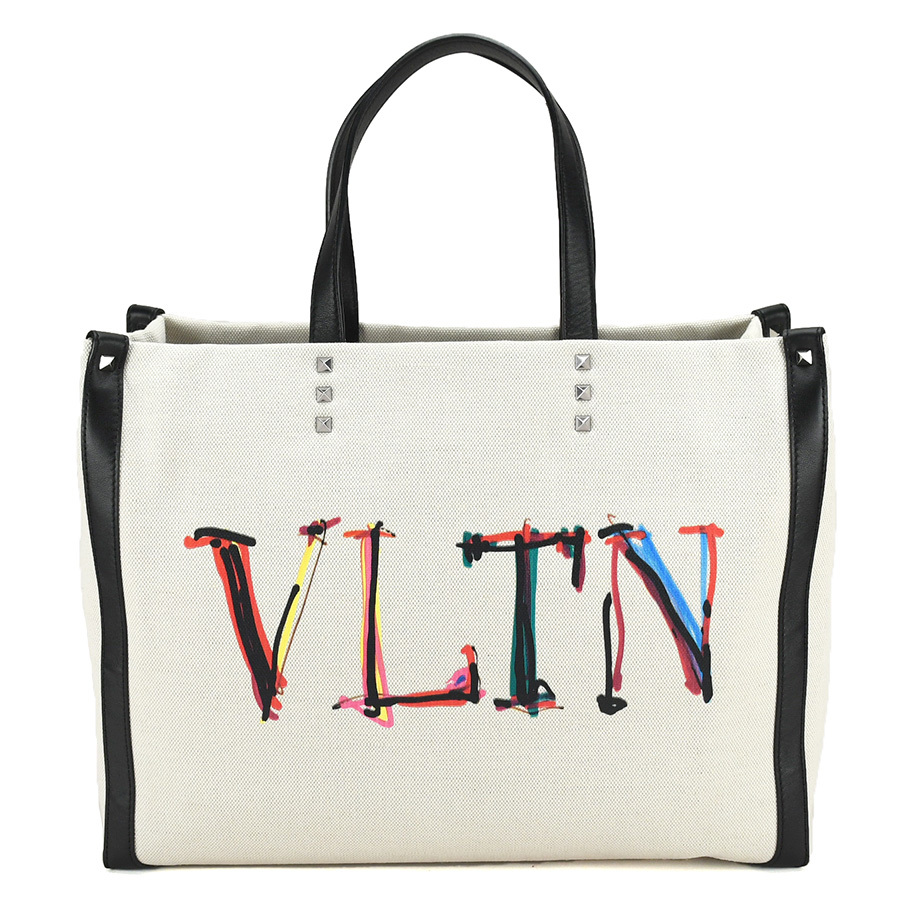 豊富な，正規品 ヴァレンティノ VALENTINO VLTN スモール トートバッグ キャンバス レザー ナチュラル ブラック 黒 ロゴ ハンドバッグ 同様(女性用)｜売買されたオークション情報、yahooの商品情報をアーカイブ 女性用