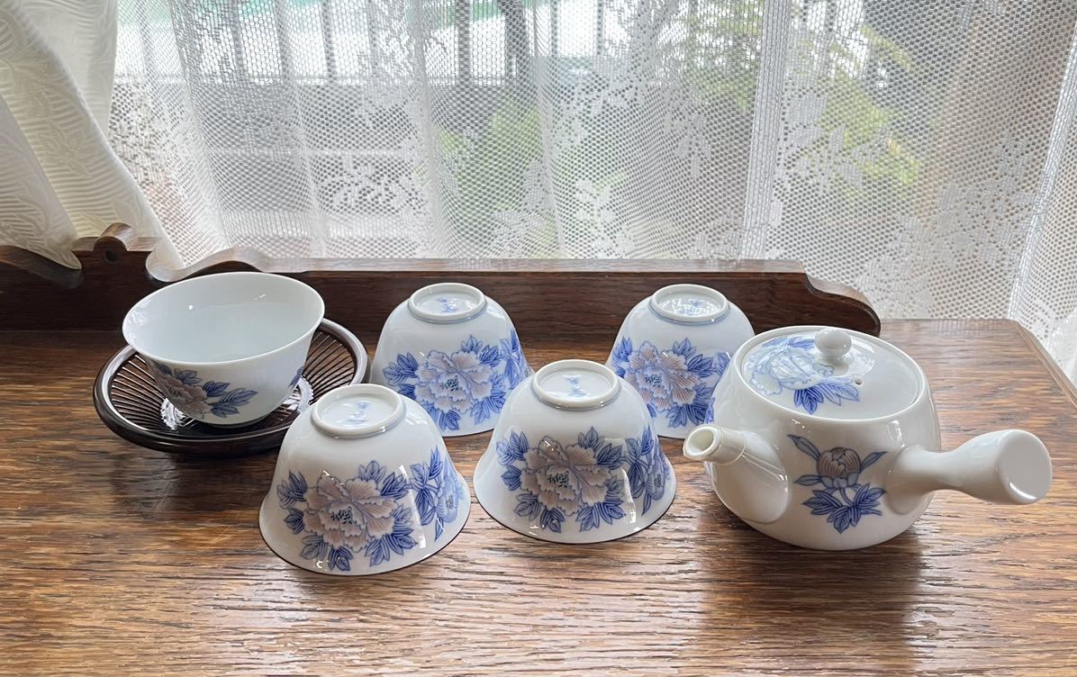 深川製 染錦葡萄 中番茶器/未使用保管品 【公式通販】