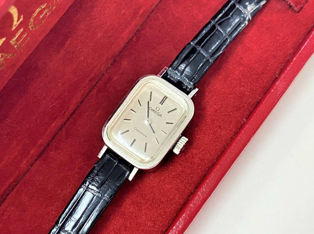動作品☆【OMEGA】オメガ Geneve ジュネーブ 手巻き レディース 腕時計