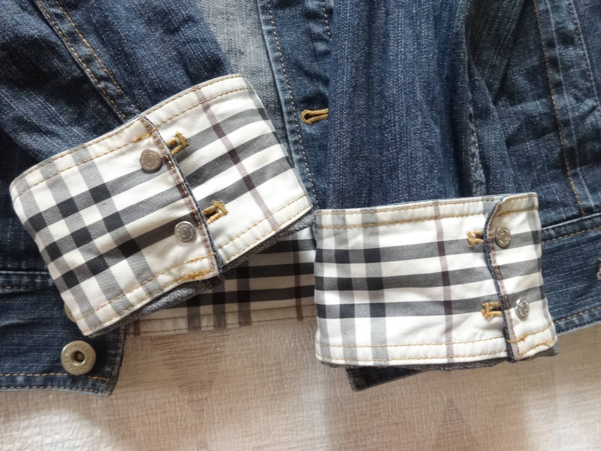 BURBERRY LABEL BLACK レザー ノバチェック ジーンズの通販 3520 美品