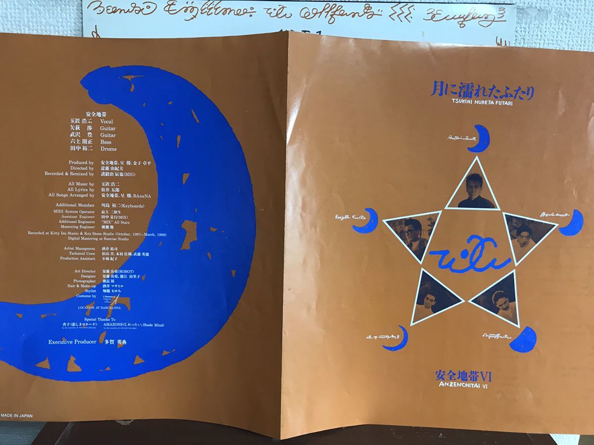 安全地帯Ⅵ 月に濡れたふたり LP レコード 和モノ 玉置浩二 1988年盤