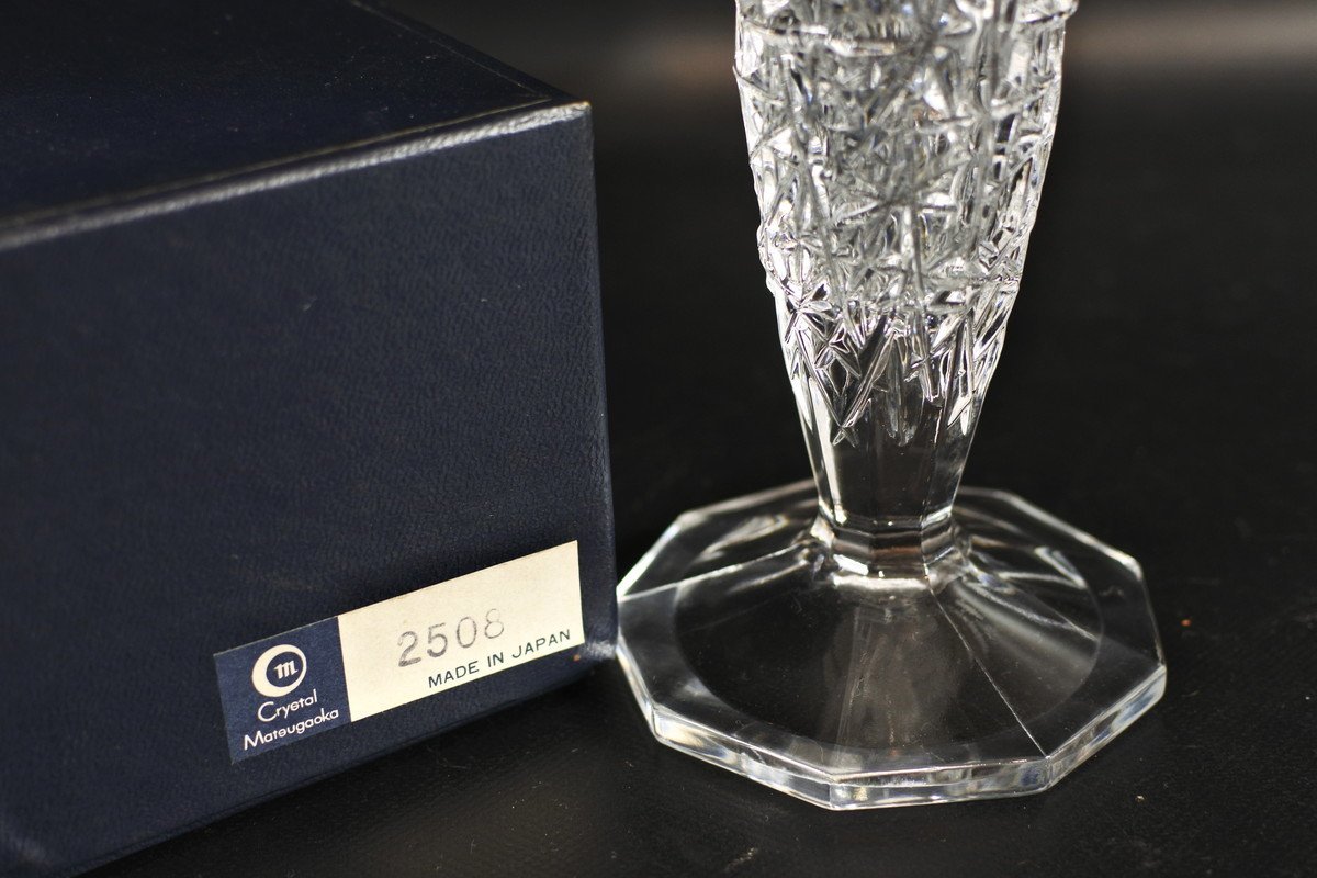 ▽美品 KAMEI CRYSTAL カメイガラス 一輪挿し 5点 CRYSTAL MATSUGAOKA
