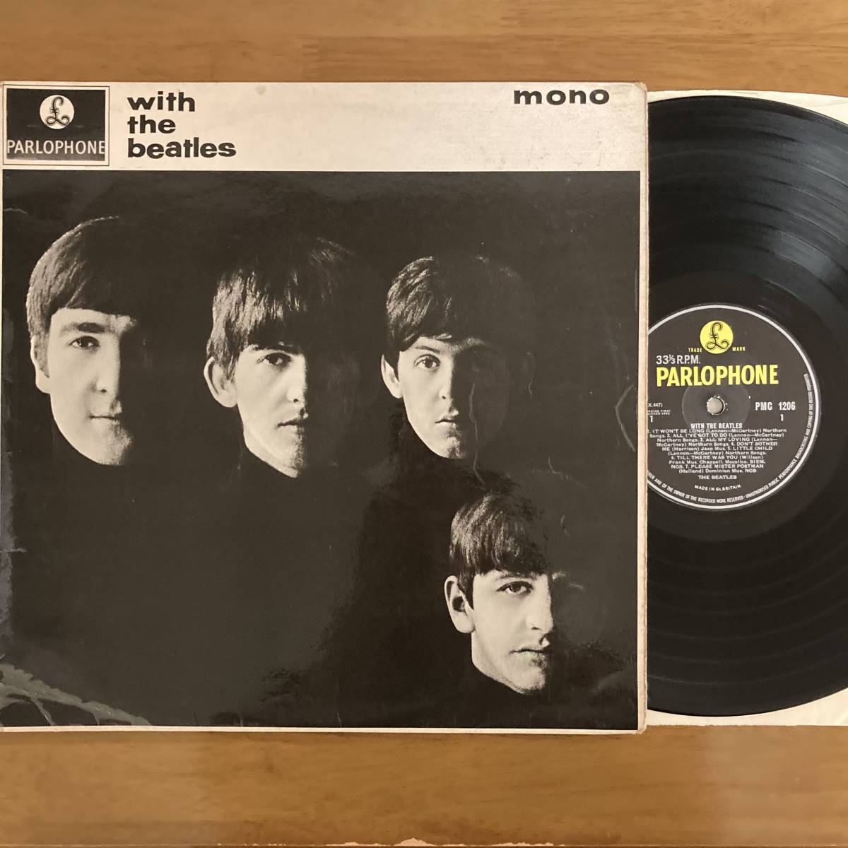 UK盤イエロー・パーロフォン THE WITH マト7N⁄7N BEATLES⁄mono