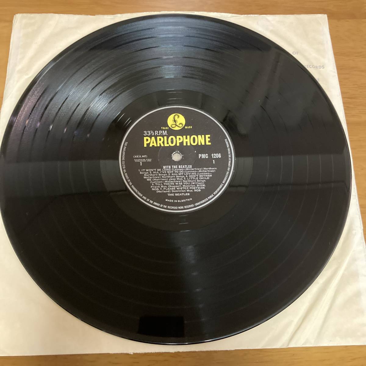 UK盤イエロー・パーロフォン THE WITH マト7N⁄7N BEATLES⁄mono