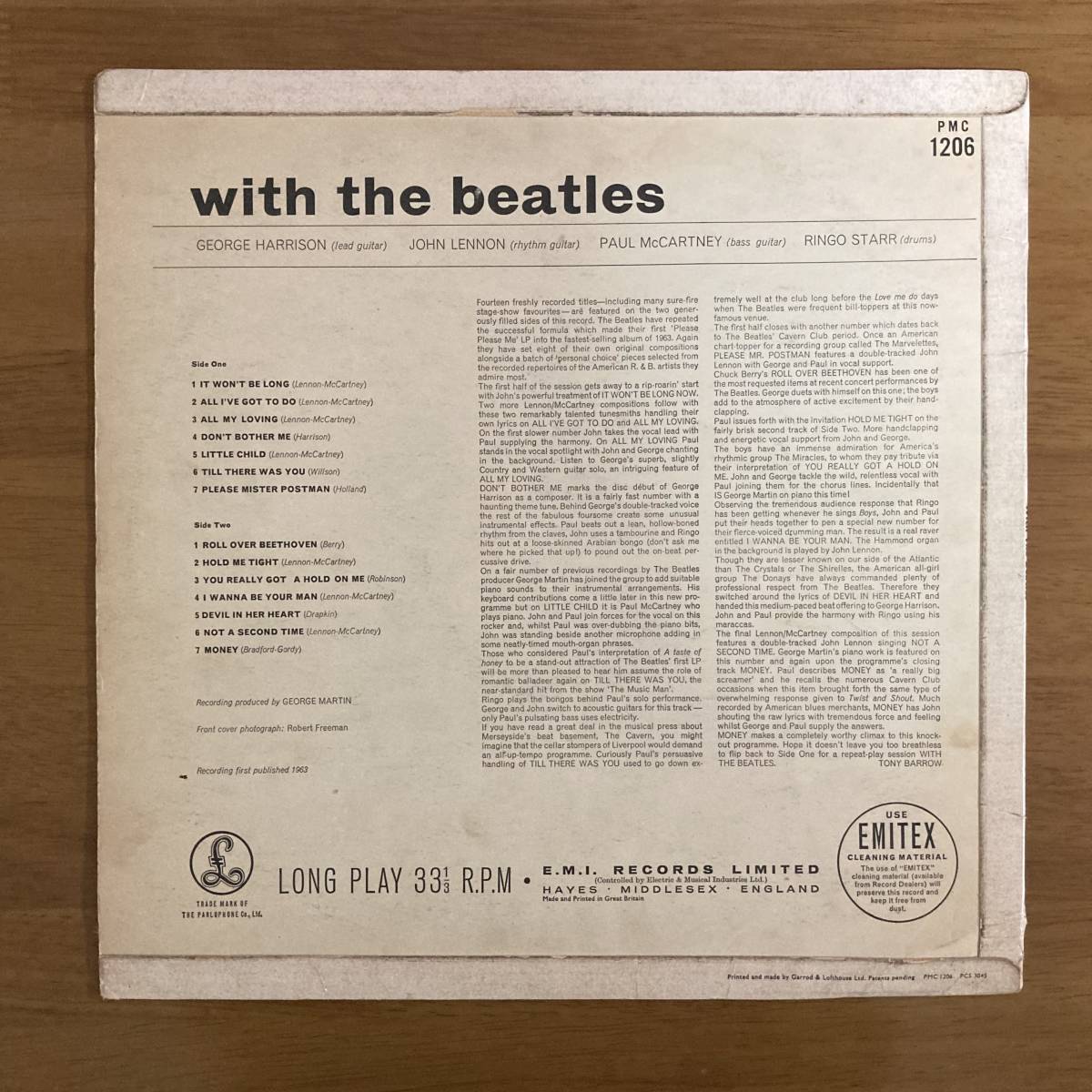 UK盤イエロー・パーロフォン THE WITH マト7N⁄7N BEATLES⁄mono
