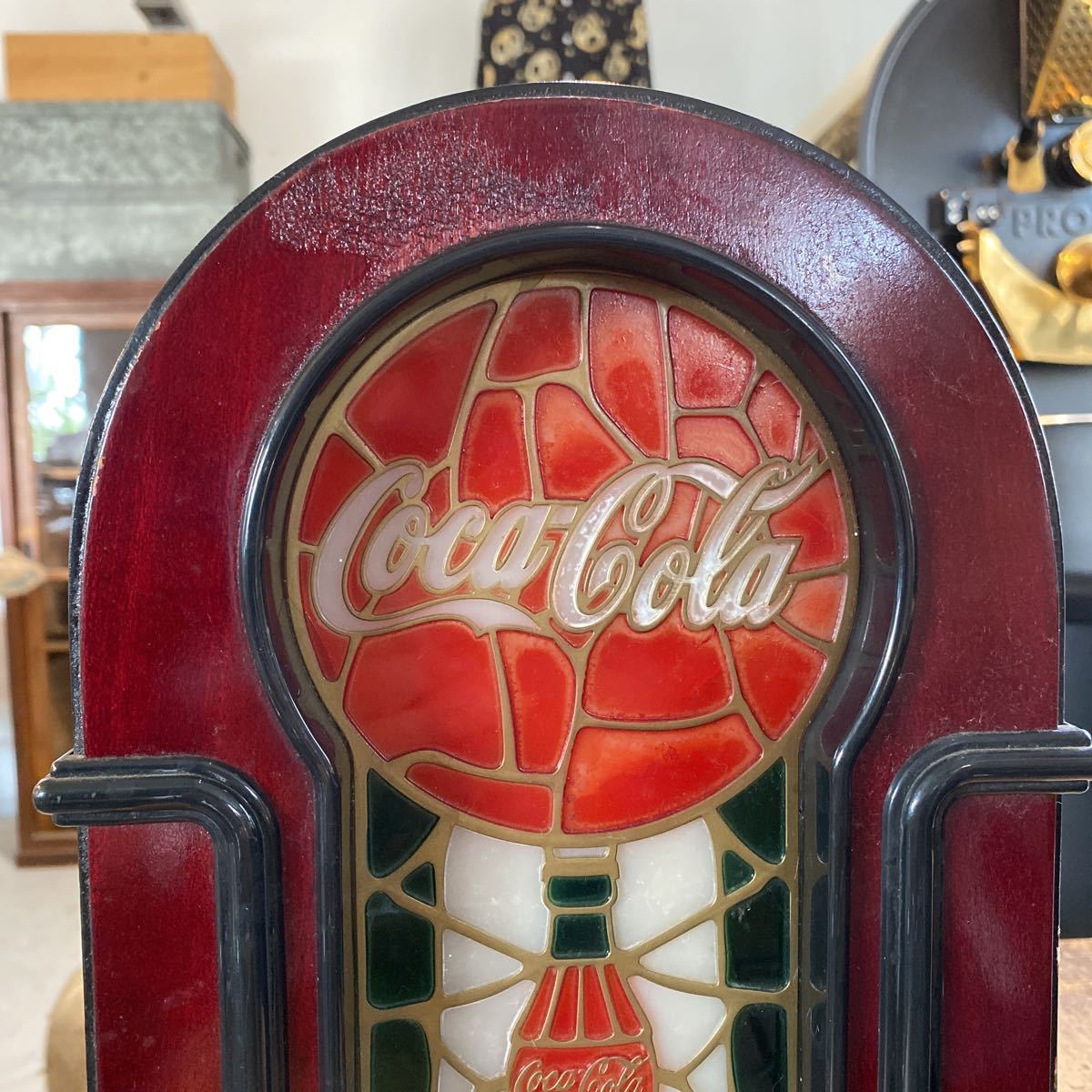 オーディオ機器 コカ・コーラ ステンドグラス ラジオ