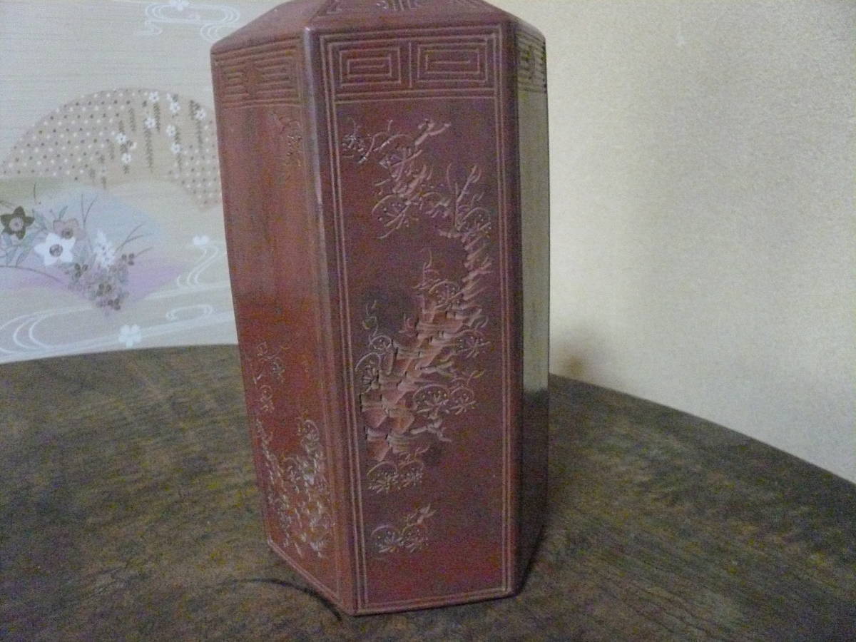 古備前 江戸時代後期～明治時代の備前焼の大きな六角徳利 備前焼 徳利