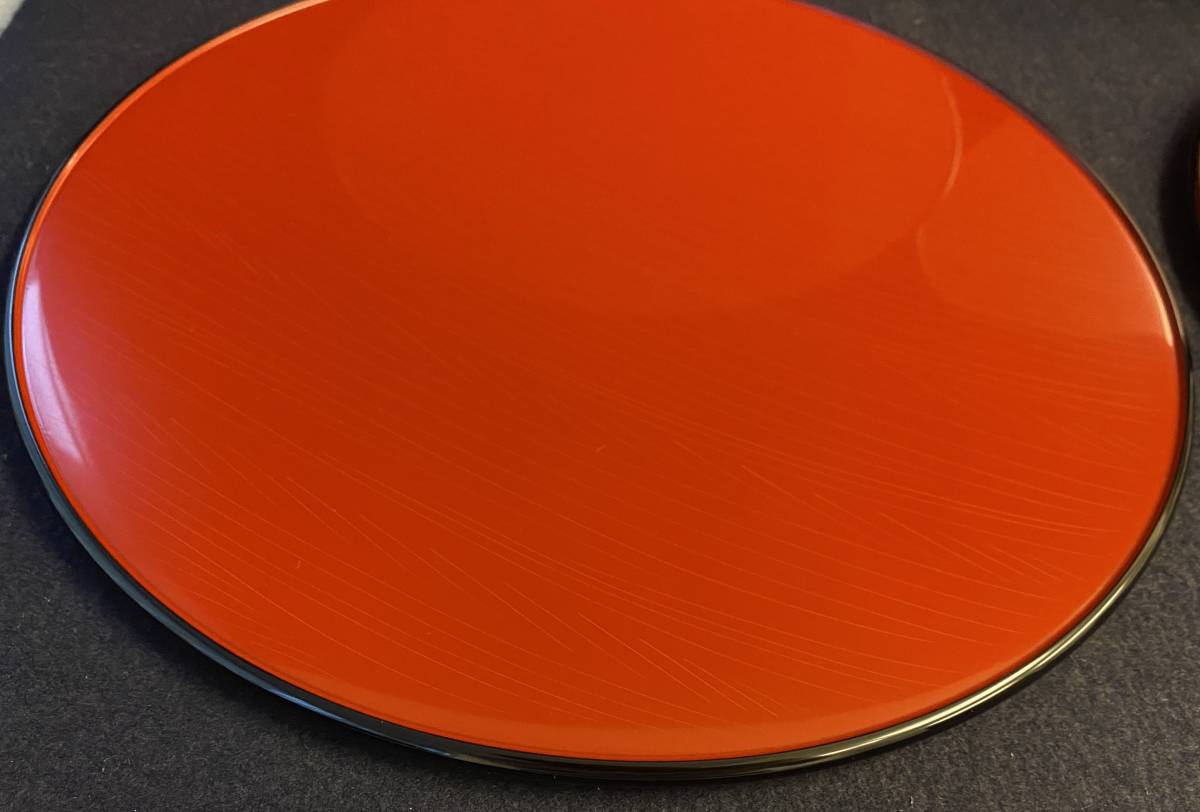 未使用美品 日本伝統工芸 輪島塗 瑞祥盆5枚セット 共箱 堅牢美術 松本 