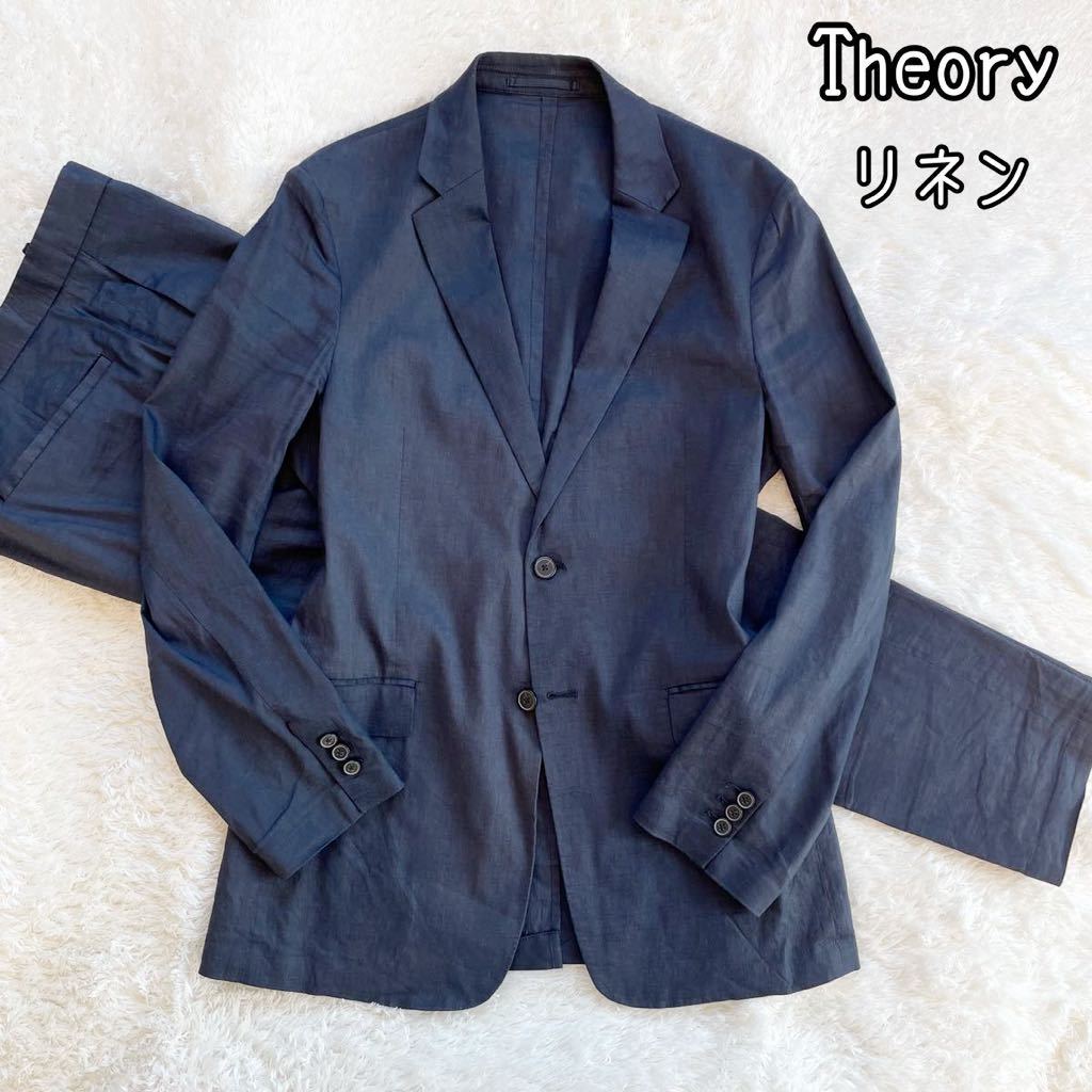 格安，高品質 リネン Theory セットアップ ネイビー セオリー ストレッチ スーツ 麻 クランチ素材 サマースーツ リゾート ビジネス カジュアル(Mサイズ)｜売買されたオークション情報、yahooの商品情報をア Mサイズ