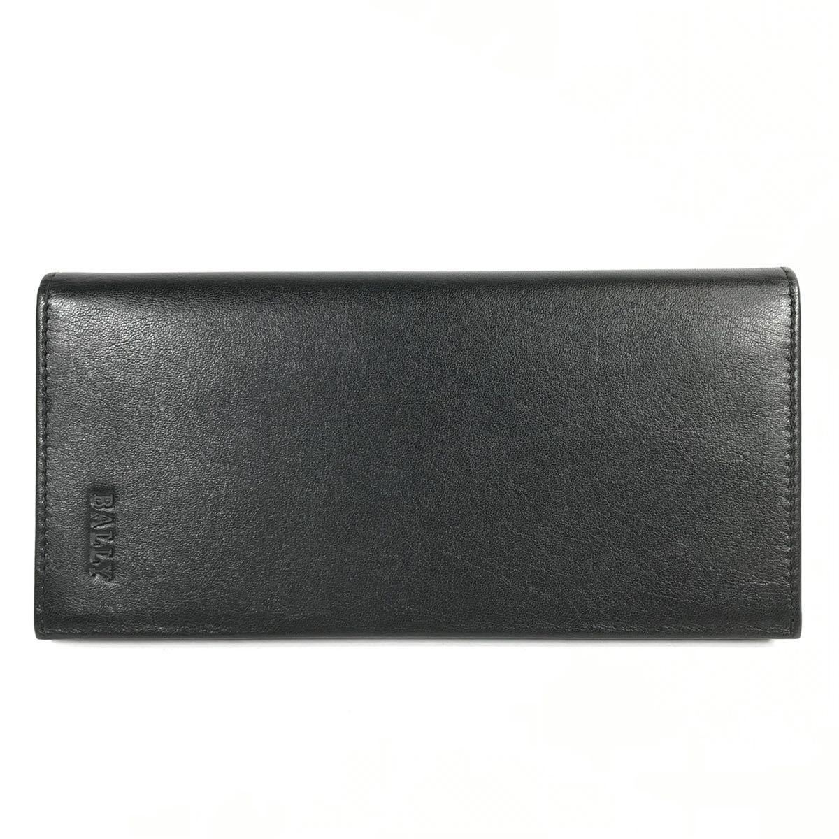 ☆開店セール☆ レア品 小銭入未使用 美品 バリー ラムレザー×ロゴ 長財布③ 未使用品【バリー】本物 BALLY 長財布 ロゴモチーフ 小銭入れ有り 黒