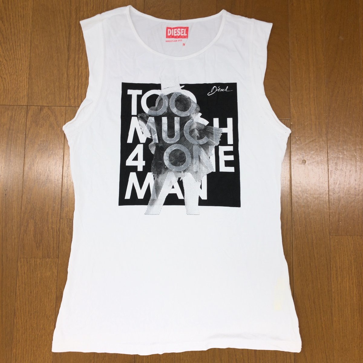 DIESEL ディーゼル プリントデザイン ノースリーブ Tシャツ M 白 
