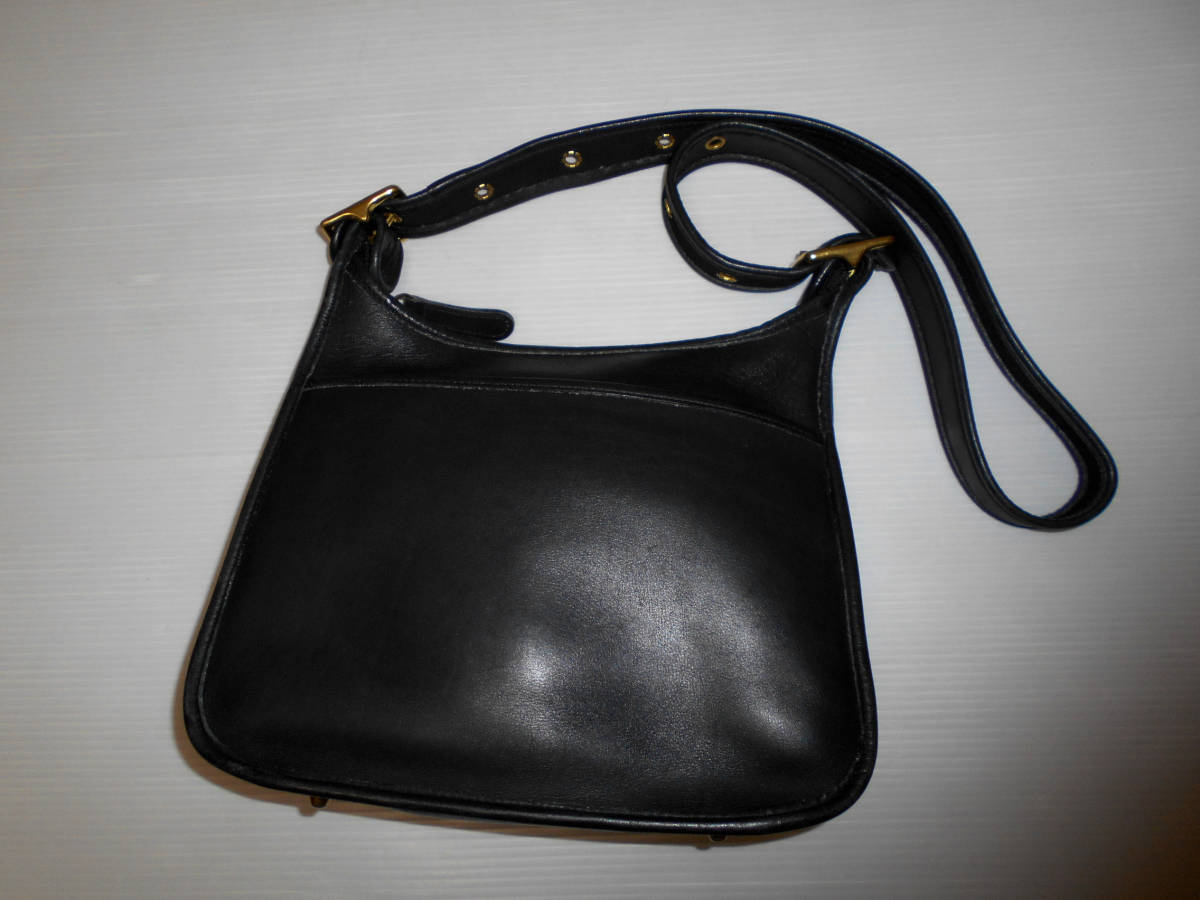 アメリカ製☆ COACH オールドコーチ レザー ショルダーバッグ 黒 9966