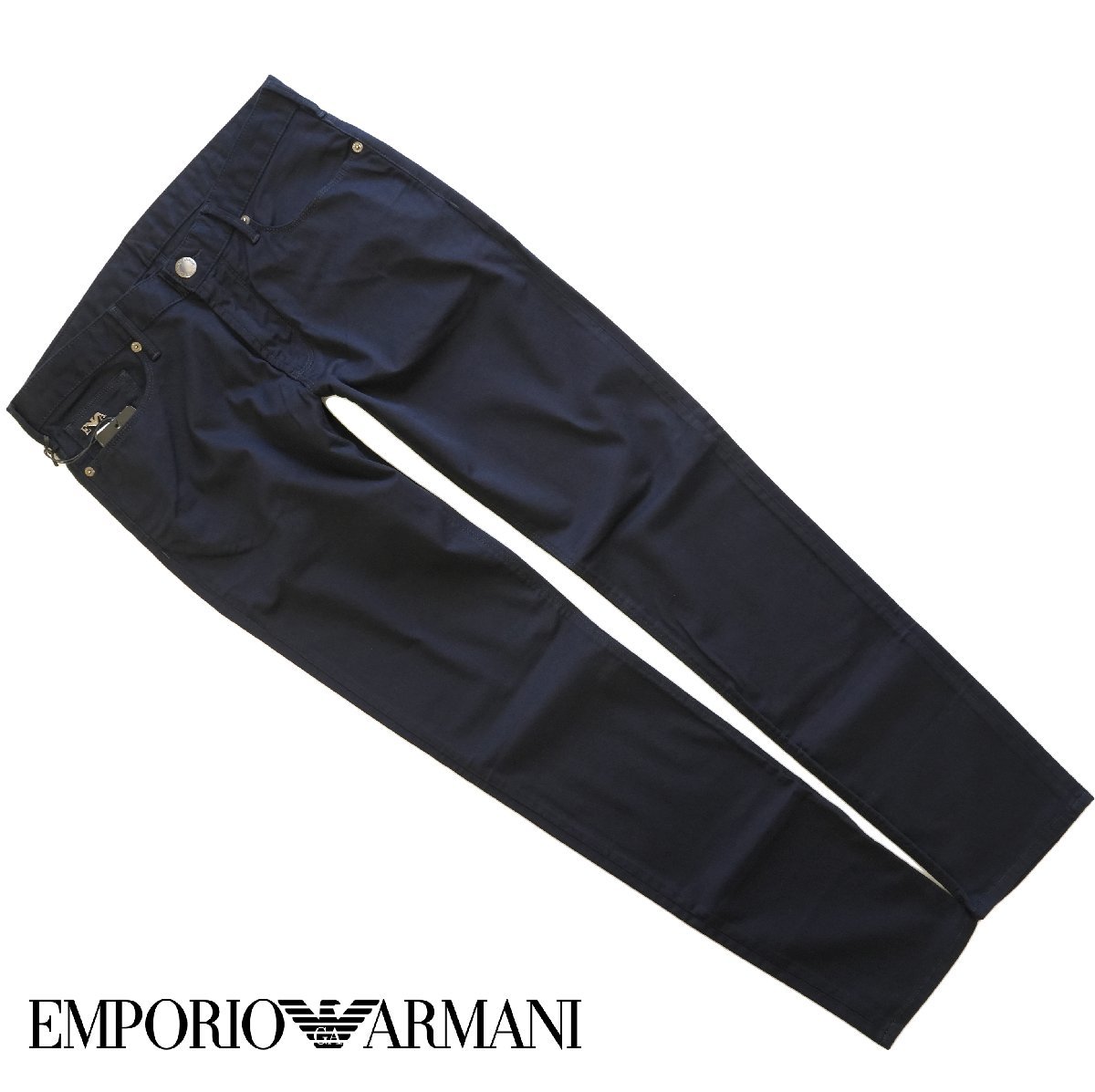 2023◆最速◆エンポリオ アルマーニ◆定番こそアップデート必須!大人の色気醸す 極上ストレッチ スリム デニム 30 紺◆EMPORIO ARMANI 