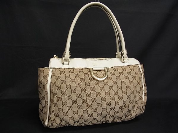 1円 GUCCI グッチ 189831 アビー GGキャンバス×レザー ショルダー