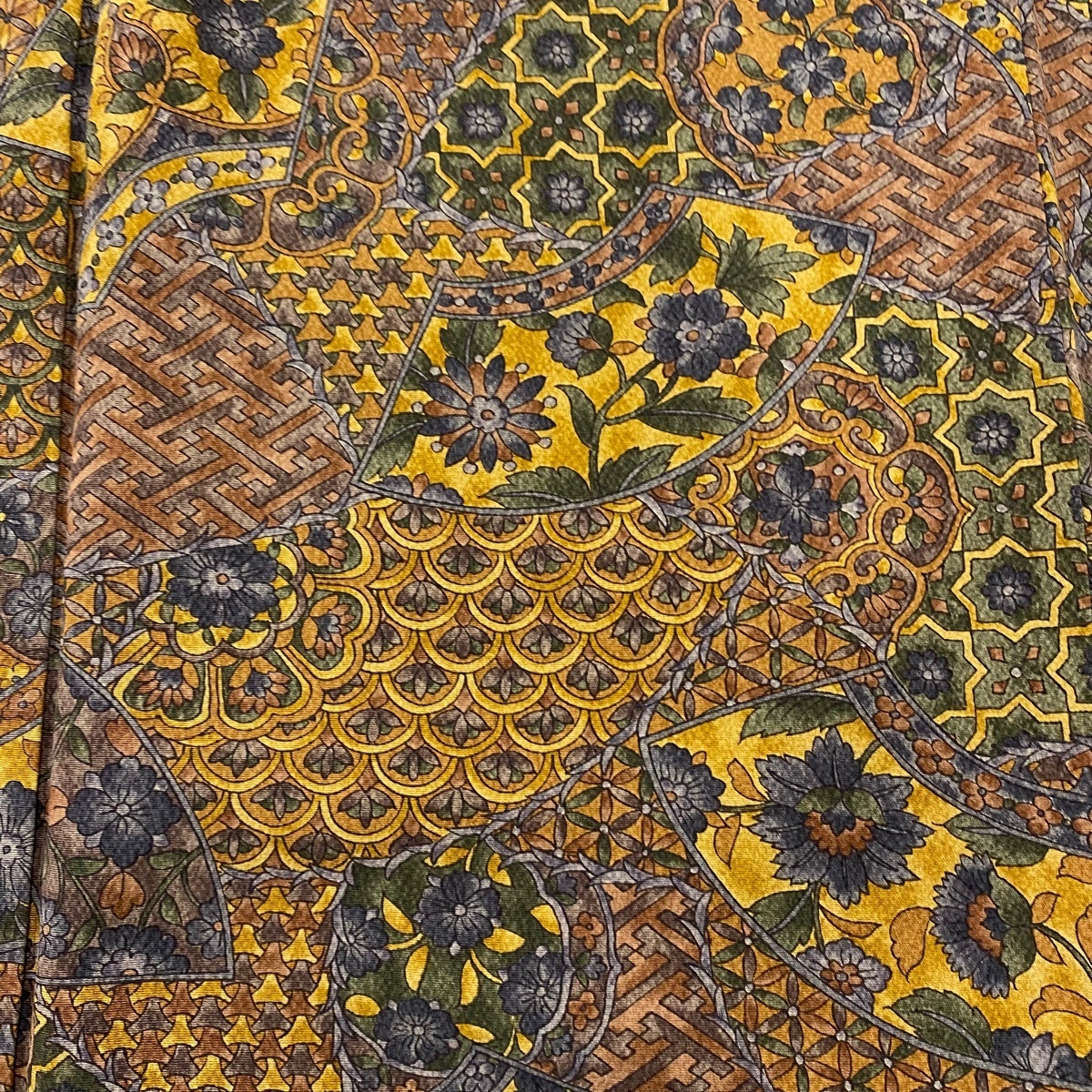 袷 訪問着 草花 M 扇面 裄丈64cm ぼかし 美品 正絹 S 身丈154cm 灰色 金彩 小紋 身丈154.5cm 訪問着の通販