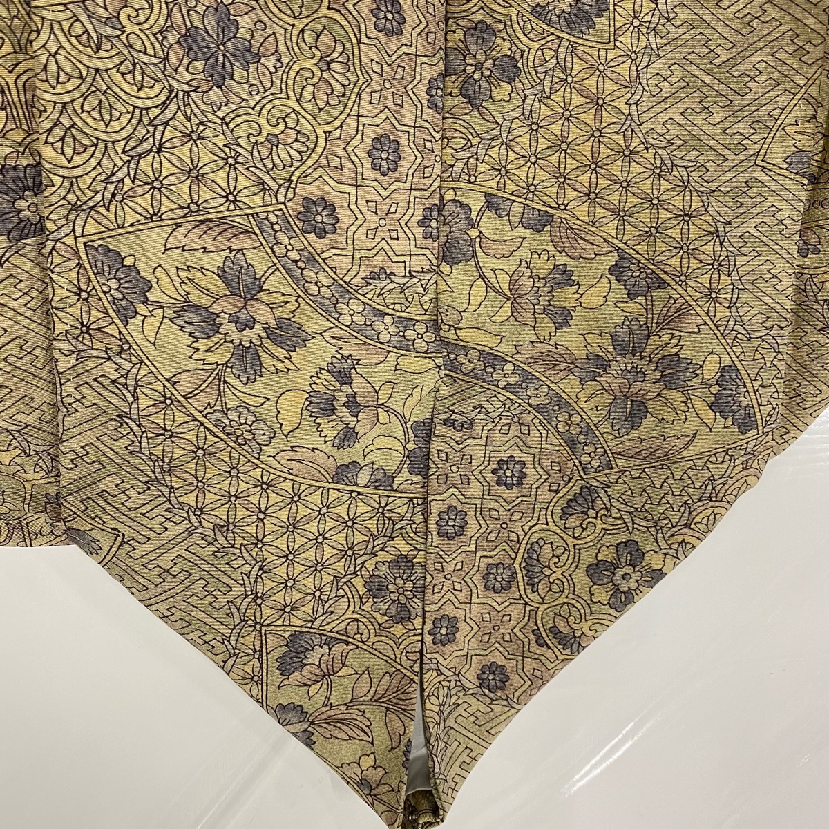 袷 訪問着 草花 M 扇面 裄丈64cm ぼかし 美品 正絹 S 身丈154cm 灰色 金彩 小紋 身丈154.5cm 訪問着の通販