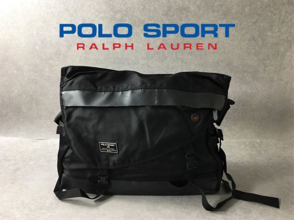 90年代○POLO SPORT○大容量ビッグサイズ 防刃ナイロン メッセンジャー 