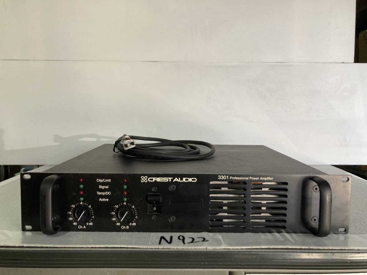N922】CREST AUDIO 3301 パワーアンプ 音出しOK ボリュームガリ無し