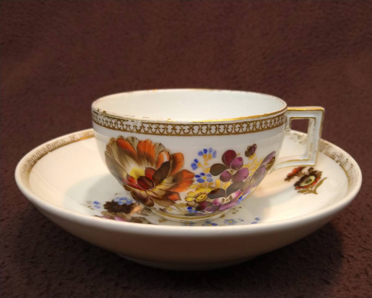 マイセン 古マイセン Meissen カップ＆ソーサー マルコリーニ期 勿忘草 