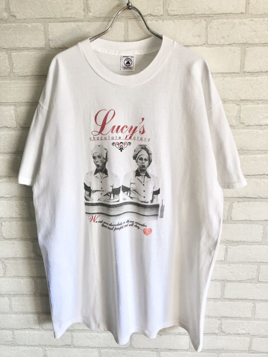 90's Lucy's Bakery VINTAGE TEE XL ルーシーズ チョコレート ビンテージ 企業 プロモーション プリント Tシャツ apple ibm ハーゲンダッツ