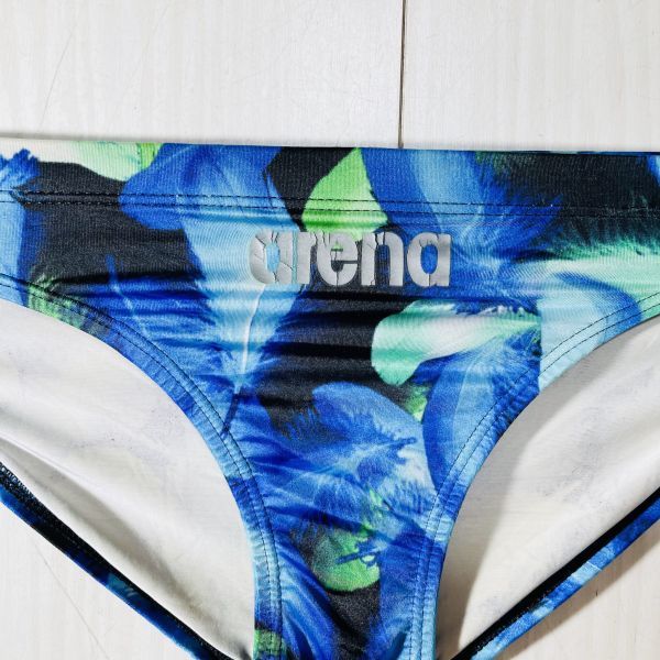 arena 競泳用水着 青 3アリーナ男子競泳水着S☆NUX/ARN-6035☆光沢ブルー×黒グラフィック柄