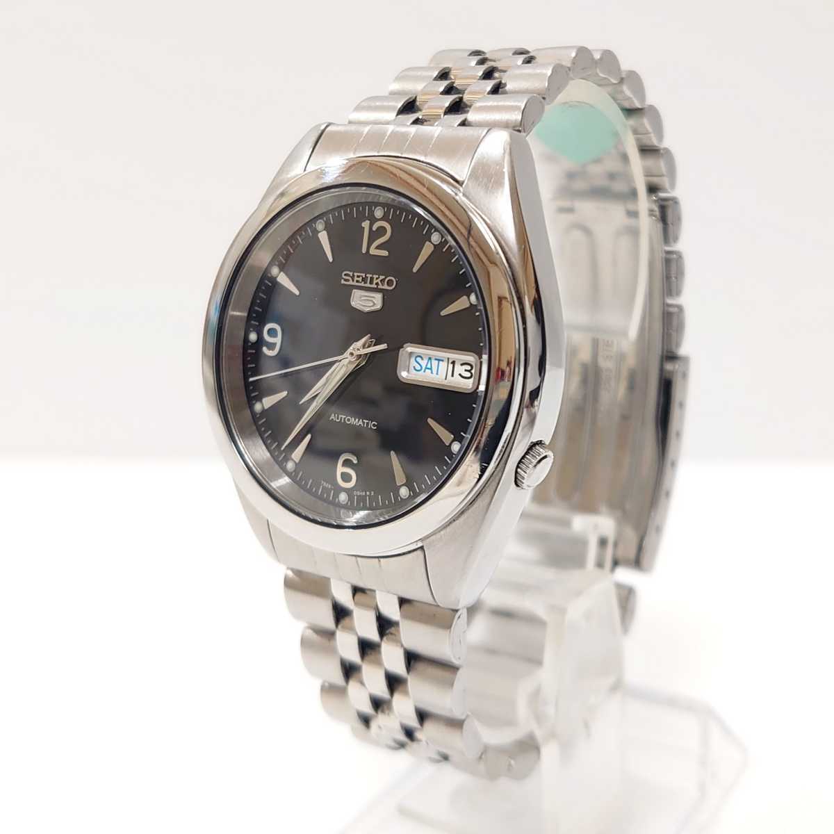 ☆美品 SEIKO 5 セイコー5 ファイブ メンズ 自動巻き 腕時計 ブラック