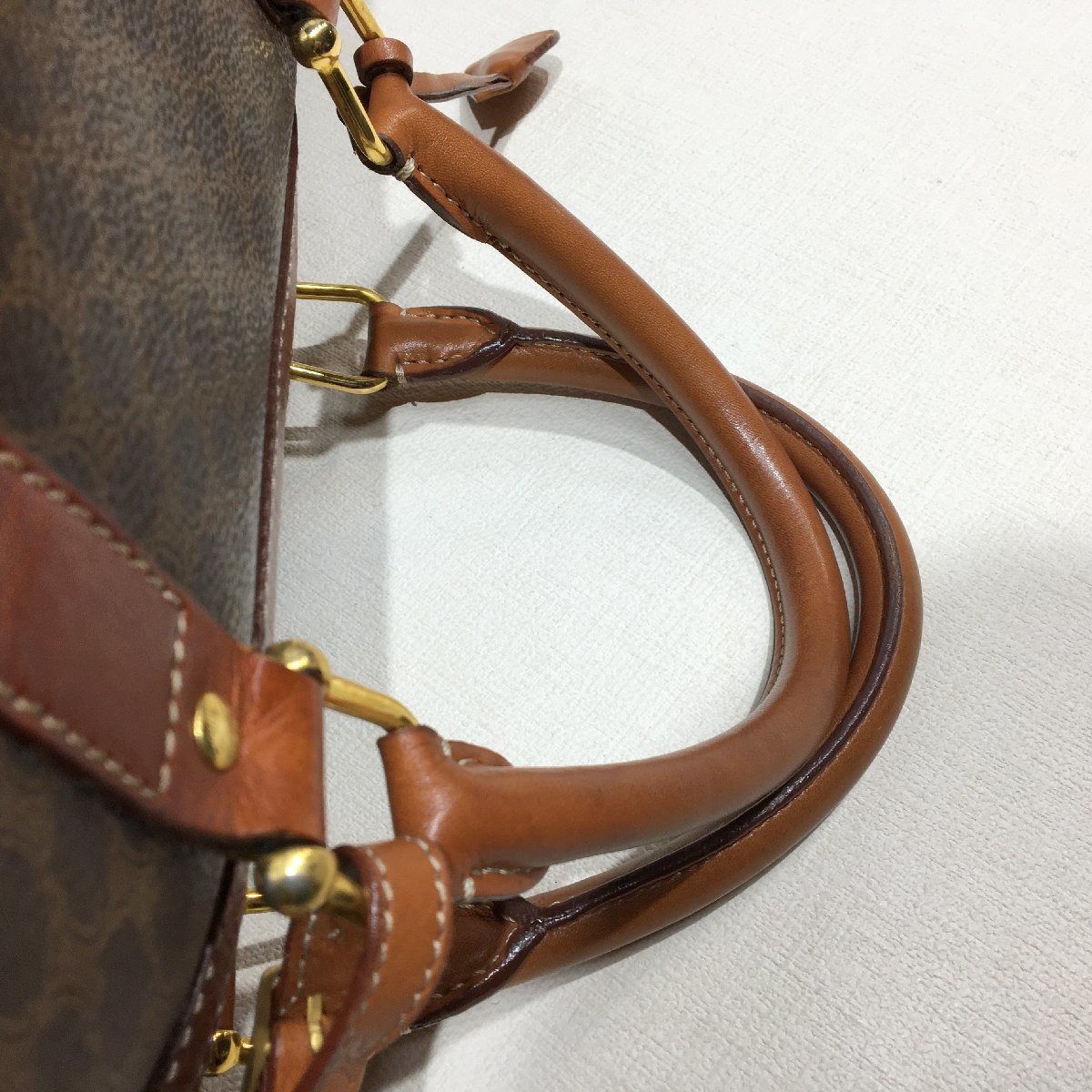 マカダム柄 セリーヌ CELINE ボストンバッグ トリオンフ ミニボストン 