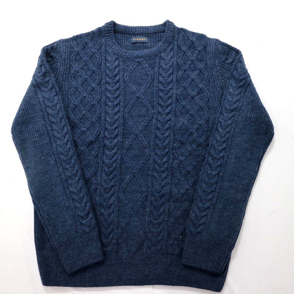 ◎素材mix 無地系 ニット set フィッシャーマンニット 他 (メンズL/XL) 6枚セット まとめ売り 古着卸 1円スタート 最落なし MI2741