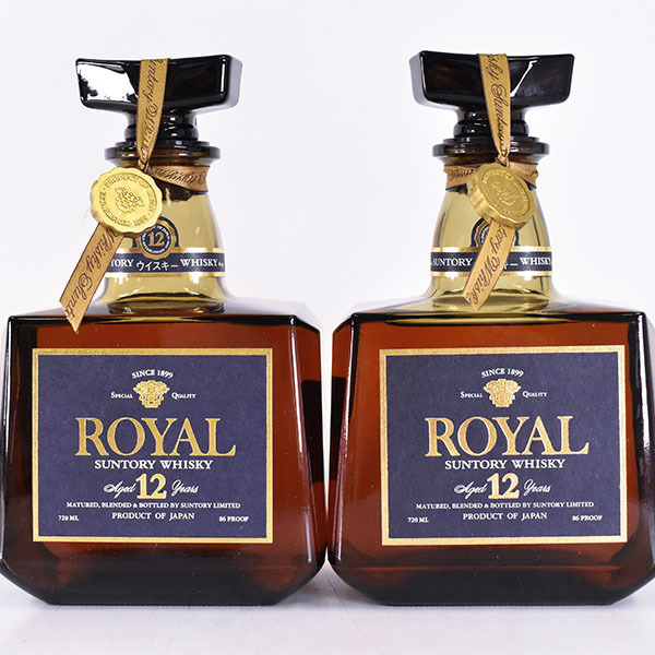 東京/大阪発送限定★古酒★2本セット★サントリー ローヤル 12年 青ラベル ＊箱付 720ml 43% ブレンデッド ＊箱付 SUNTORY H210258
