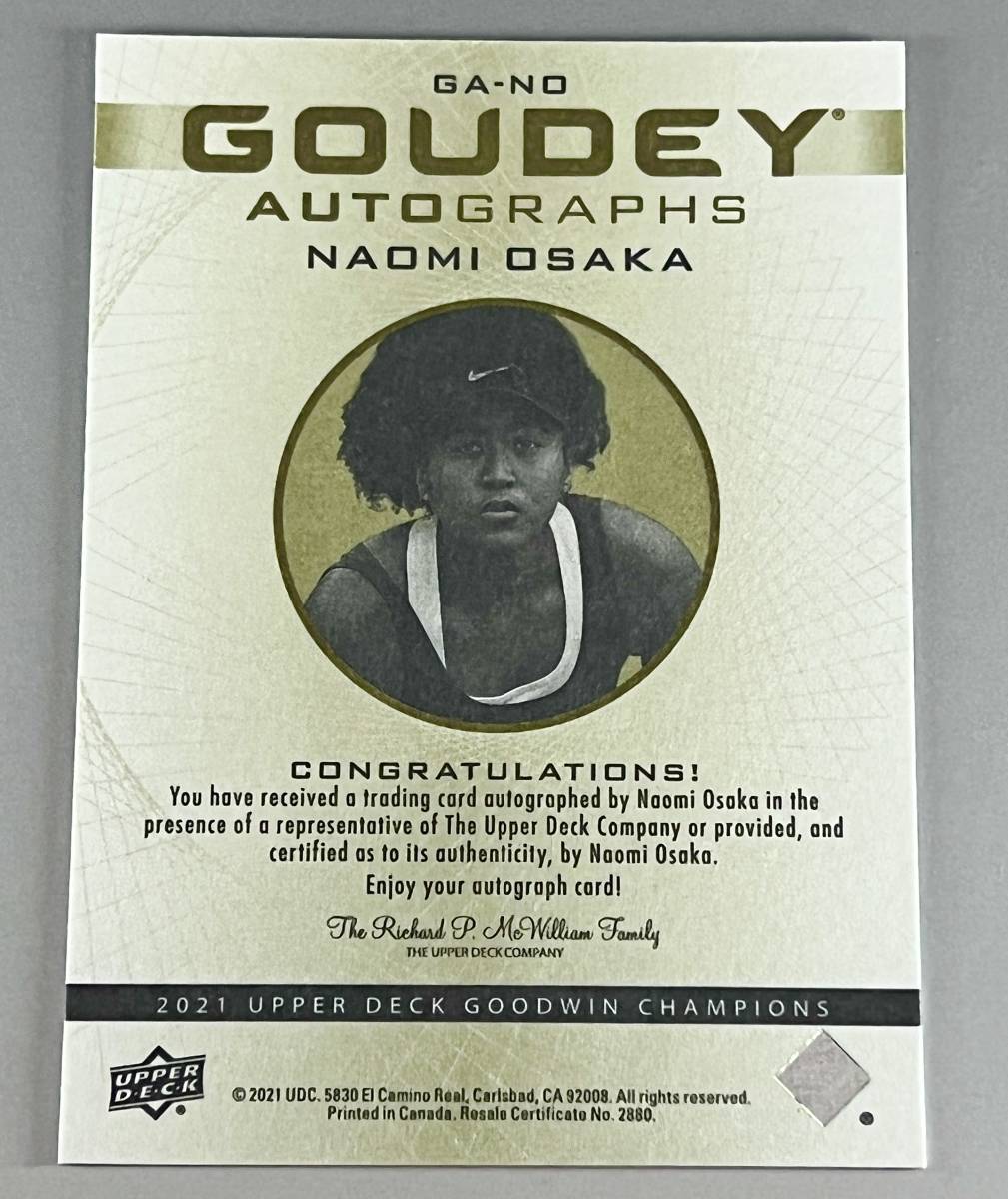 希少な直書きサイン!】大坂なおみ Naomi Osaka 2021 Upper Deck 希少な直書きサイン!】大坂なおみ Naomi Osaka 2021 Upper Deck