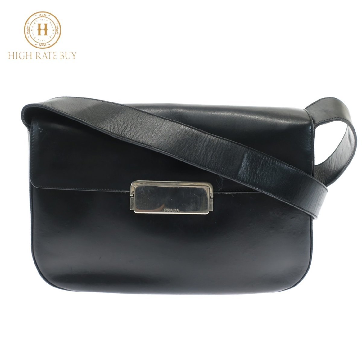 1円スタート PRADA プラダ レザー ショルダーバッグ 肩掛け 斜め掛け
