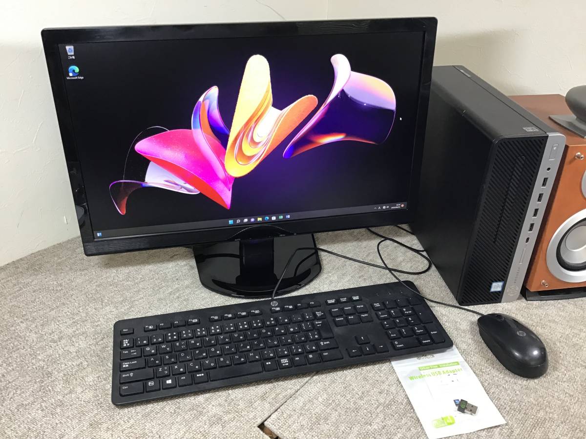21inモニタ＆WiFi受信機付きセット★Prodesk 600 G3★6世代 i 5-6500★新品NVMe SSD256GB+HDD1TB+M8G★DVDRW★Win11+オフィス2019