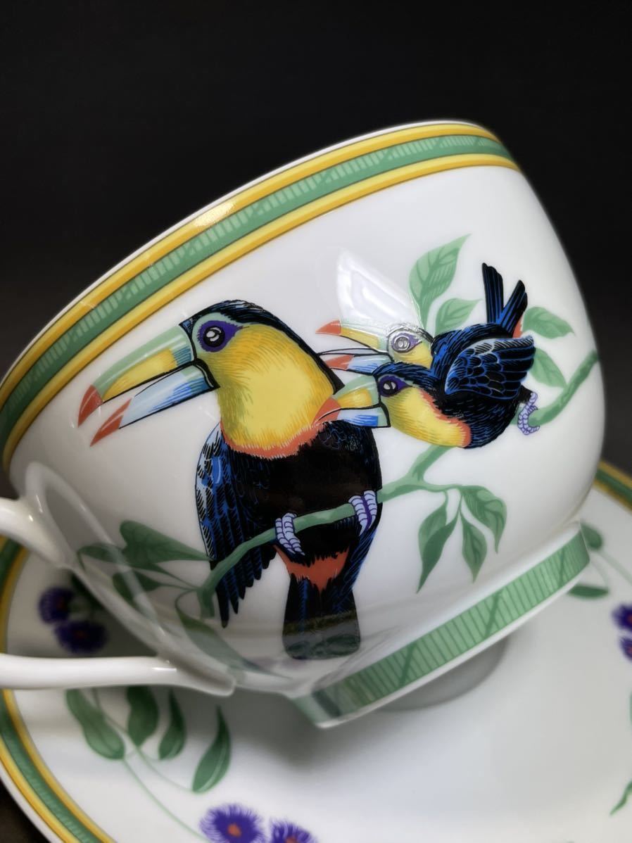 エルメス 鳥の絵柄 陶磁器の皿 食器 エルメス 陶器皿2枚セット