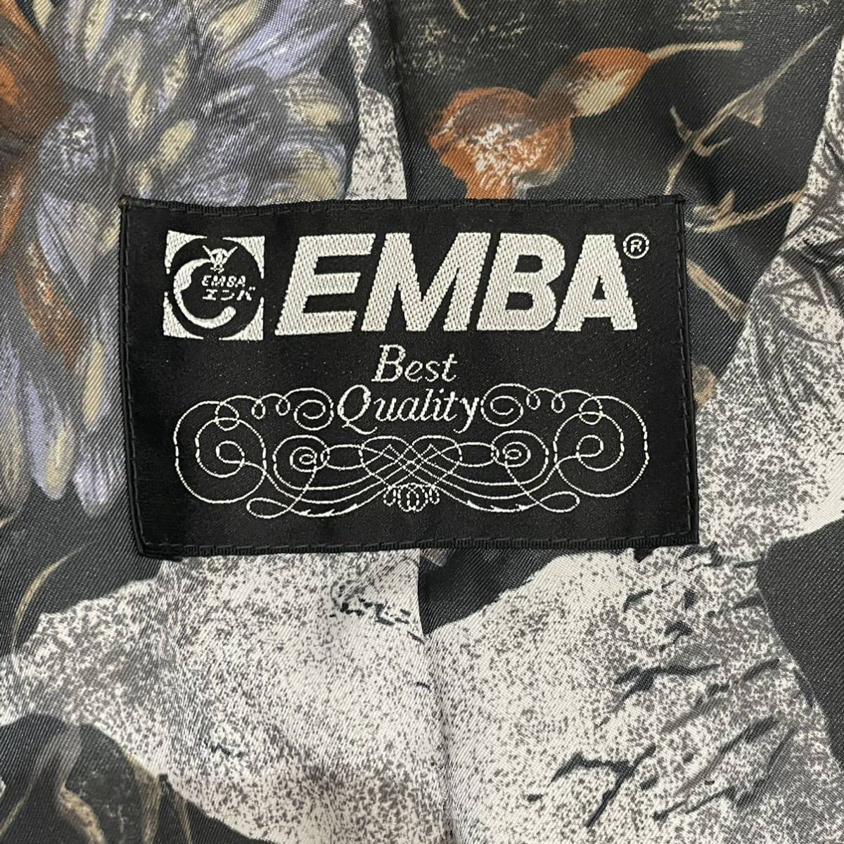 EMBA エンバ MINK ミンク 本毛皮 ゴージャス コート(F)ブラック 裏地 総柄 レディース アウター エンバ EMBA コート 着丈70 9号 MINK☆ミンクリアルファーコート☆本毛皮☆エンバ