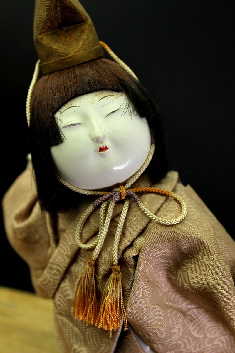 人形師 岡本玉水 御所人形 汐くみ 共箱 日本人形 置物(木目込人形