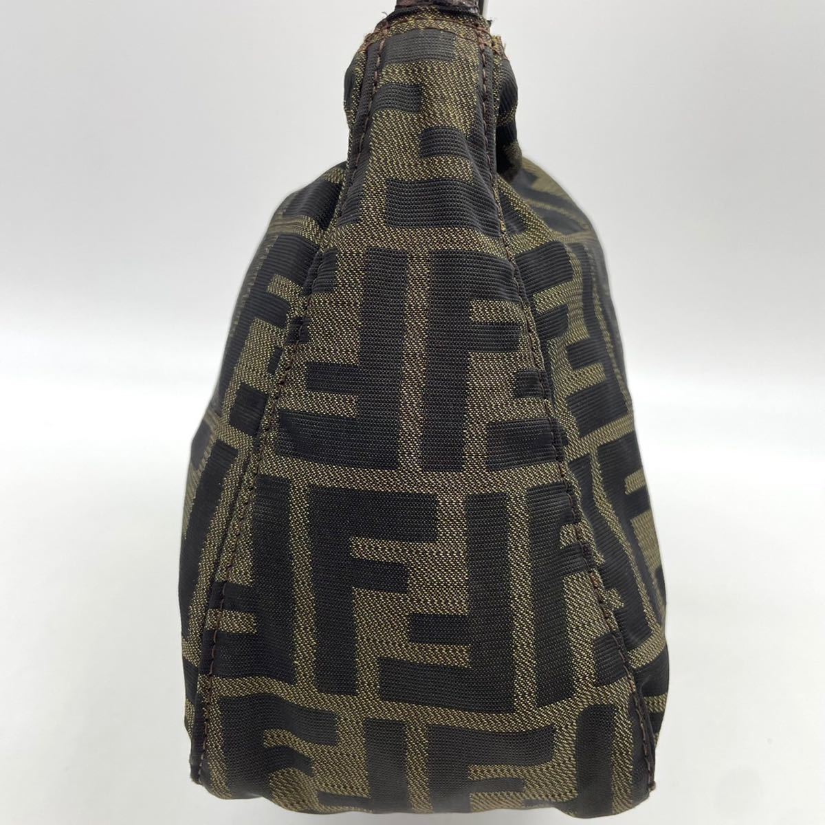 フェンディ　ミニバッグ　ポーチ　化粧ポーチ　アクセサリーバッグ　ズッカ柄　本物 1円〜 FENDI フェンディ ミニハンドバッグ アクセサリーポーチ