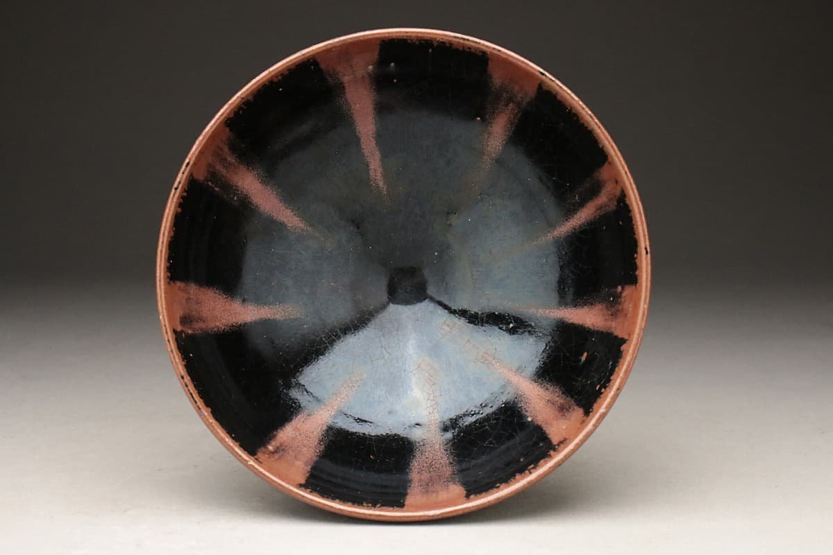 黑釉 窯変紋 天目 茶碗 宋元時代 幅約12.6cm 天目茶碗 建窯 中国美術 窯変 黒釉 極品 宋代 宋時代 | あの大人気国宝