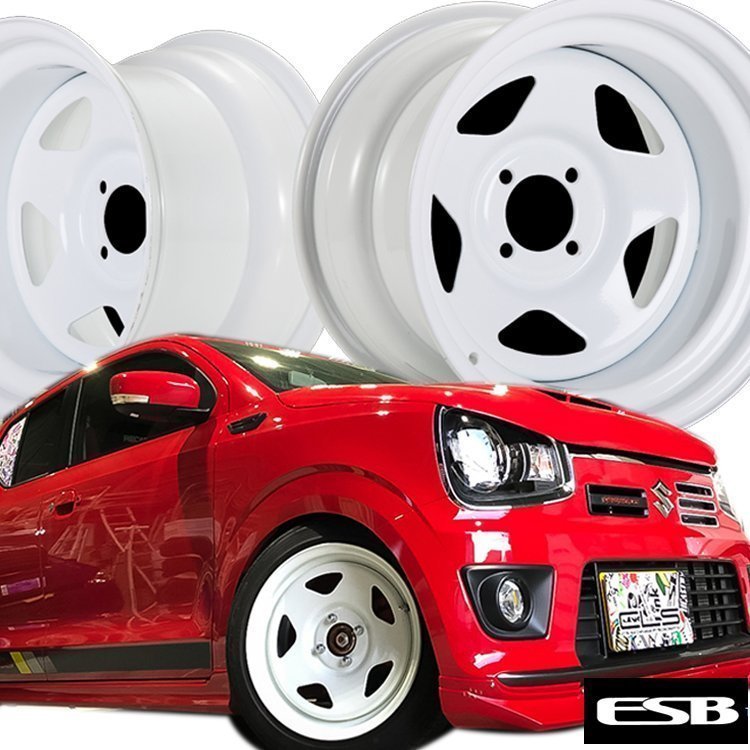 セール，新作 13インチ 4H100 7J+25 4穴 CLS TC01 鉄ちん テッチン スチールホイール 1本 ホワイト ESB(社外品)｜売買されたオークション情報、yahooの商品情報をアーカイブ公開 - オークファン 4穴