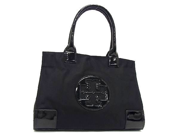 1円 □美品□TORY BURCH トリーバーチ エラ ナイロン×パテントレザー